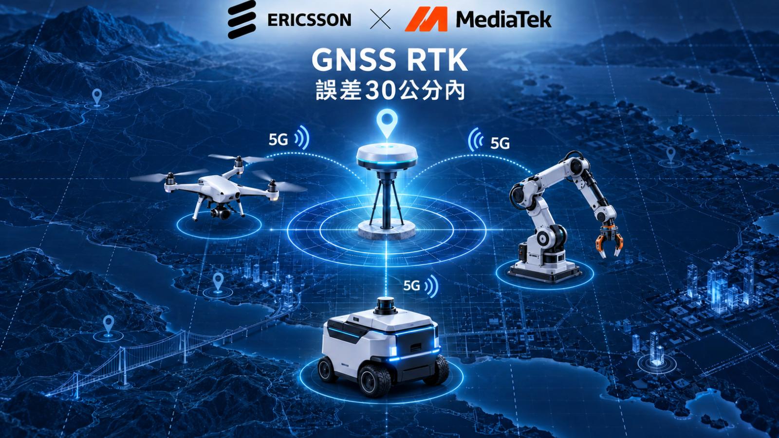 自駕車、無人機定位更精準!愛立信攜聯發科完成全球首例GNSS RTK驗證,誤差縮至30公分內