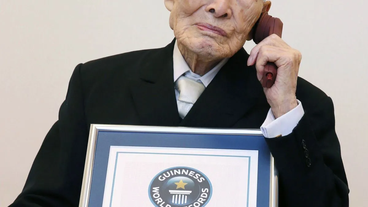 先日死去した112歳の日本の長寿者、百井盛氏(写真/AP通信提供) 先日死去した112歳の日本の長寿者、百井盛氏(写真/AP通信提供)