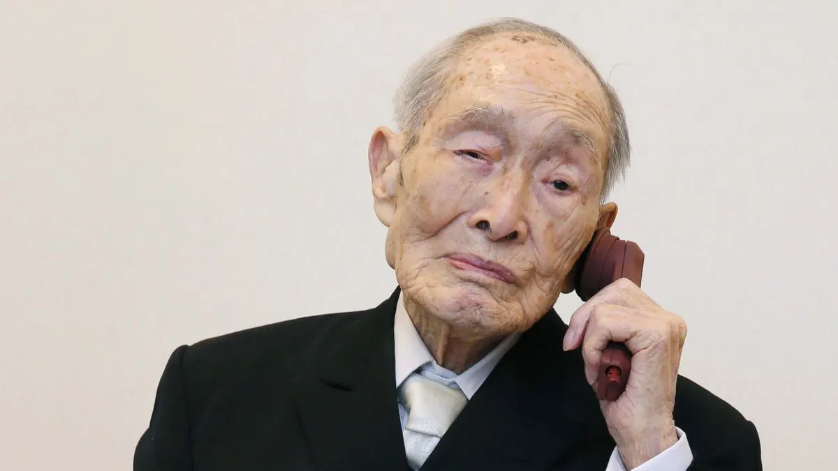 先日死去した112歳の日本の長寿者、百井盛氏(写真/AP通信提供)