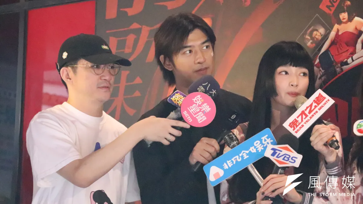 左至右:《鬼才之道》導演徐漢強,主演演員陳柏霖、王淨(資料照/吳旻諼攝)