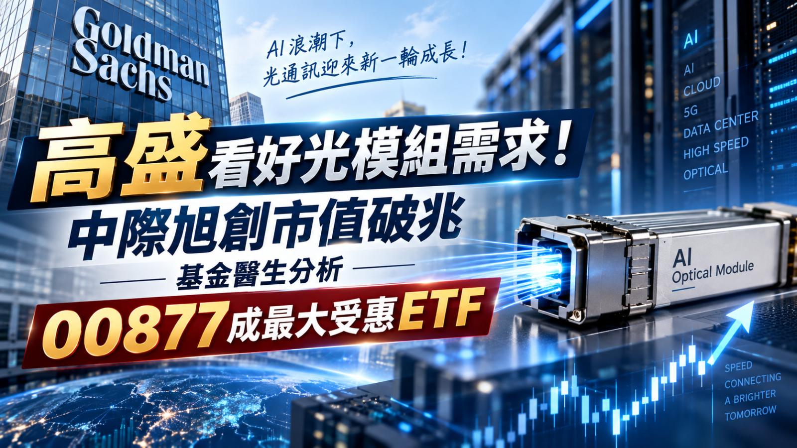 高盛看好光模組需求!中際旭創市值破兆 基金醫生分析 00877成最大受惠ETF