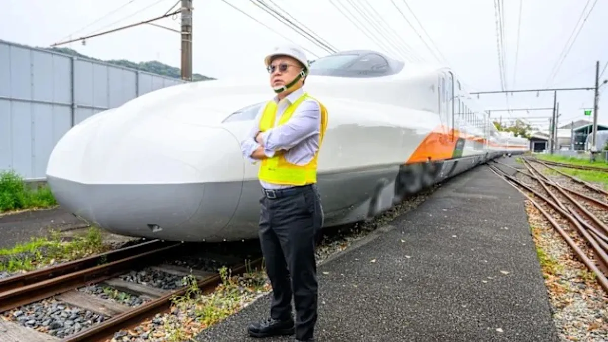 台灣高鐵迎接通車20周年,採購的12組新世代列車N700ST,首組列車將於30日在日本正式出廠。(台灣高鐵提供)