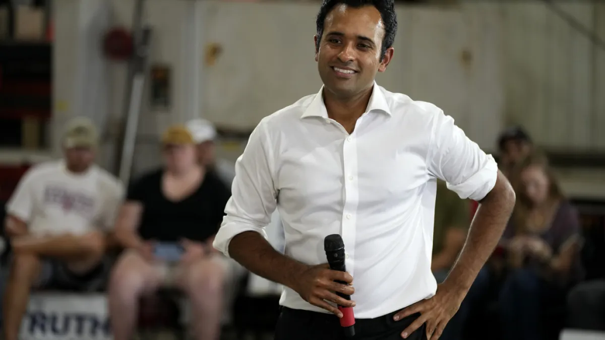 美國共和黨總統參選人拉馬斯瓦米(Vivek Ramaswamy)。(資料照,美聯社)