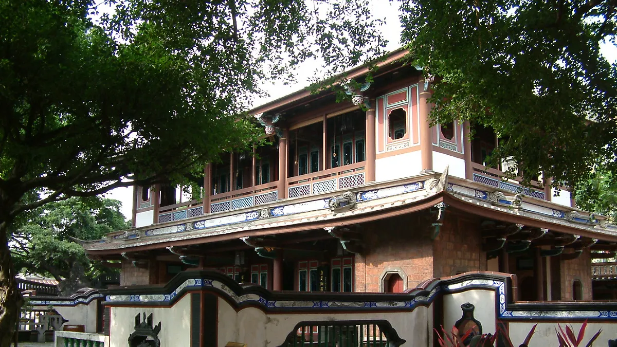 林本源園邸來青閣前景觀。(圖/新北市文化局提供)