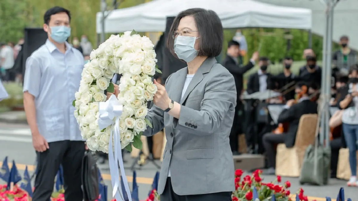 蔡英文總統出席「乙未保臺戰役127周年」紀念儀式。(總統府官網)