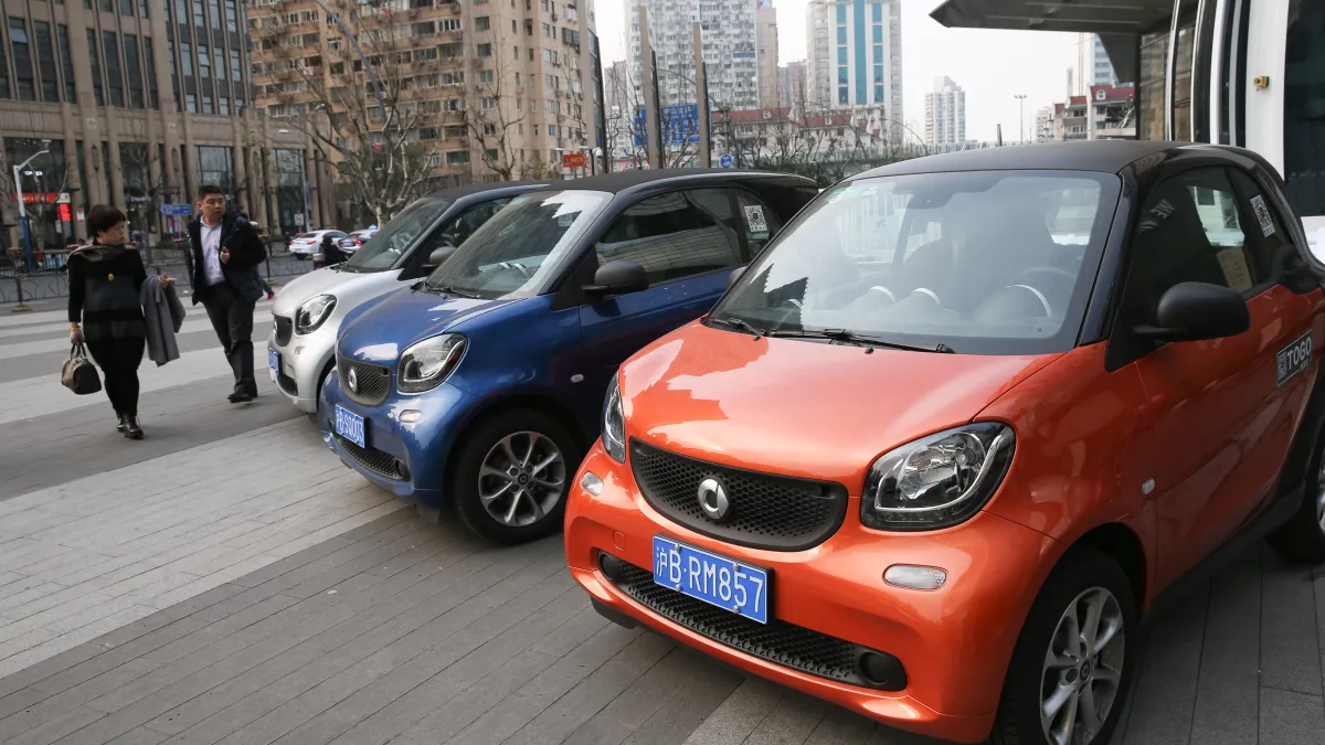 共享汽車Ucar原訂3月上路,然而現在已到4月,仍未上線。此圖為示意圖。(資料照,新華社)
