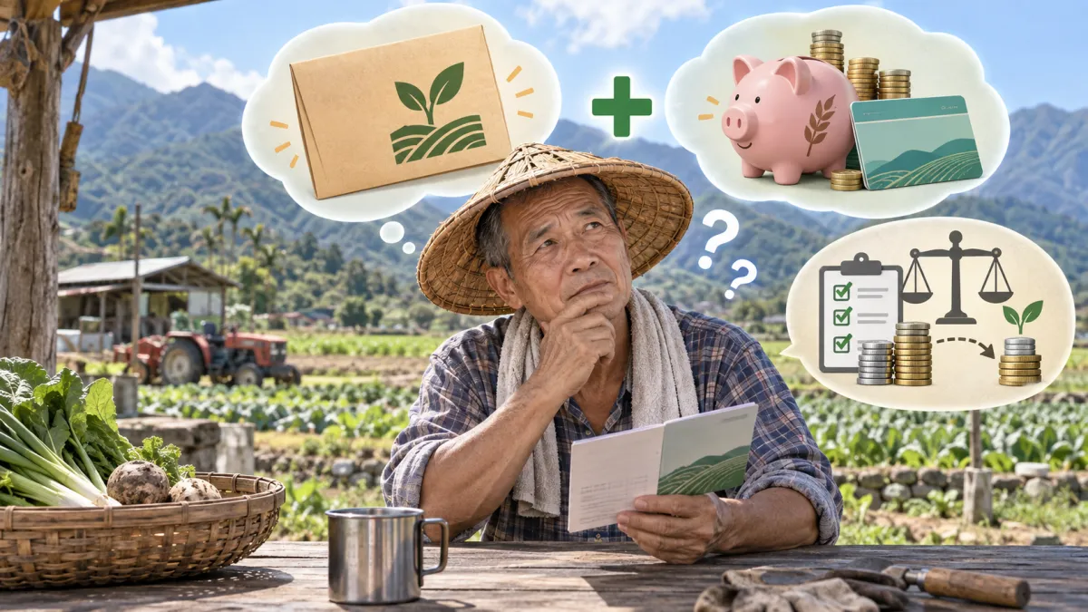 農民退休後,可以同時領取老農津貼與農民退休儲金嗎?不少人看到兩項制度都與退休保障有關,容易以為年滿65歲後只能擇一領取。(示意圖/AI生成)