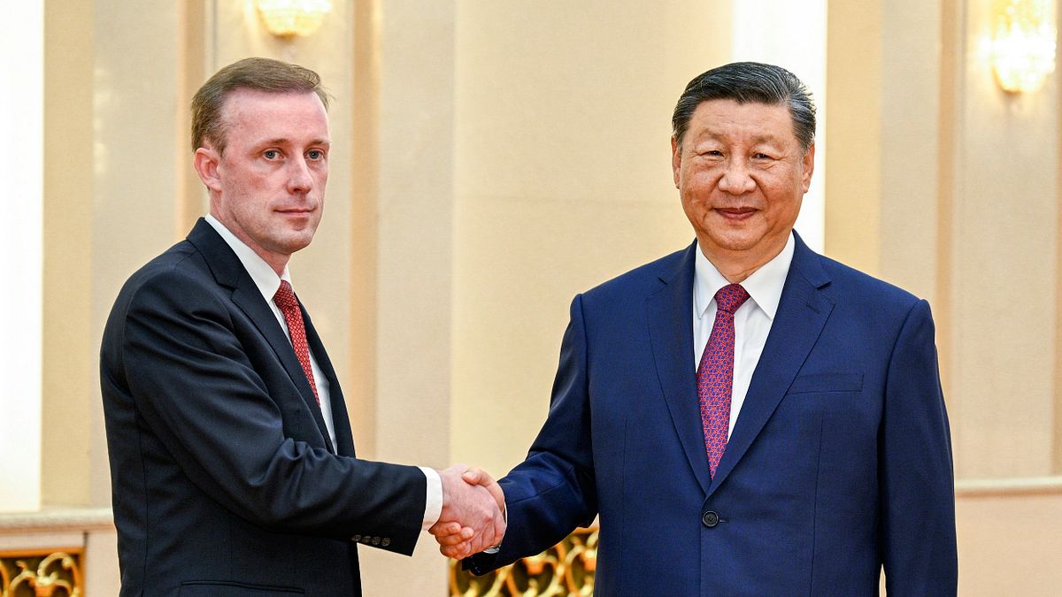 美國白宮國安顧問蘇利文訪問中國,與中國國家主席習近平見面。(美聯社) 美國白宮國安顧問蘇利文訪問中國,與中國國家主席習近平見面。(美聯社)