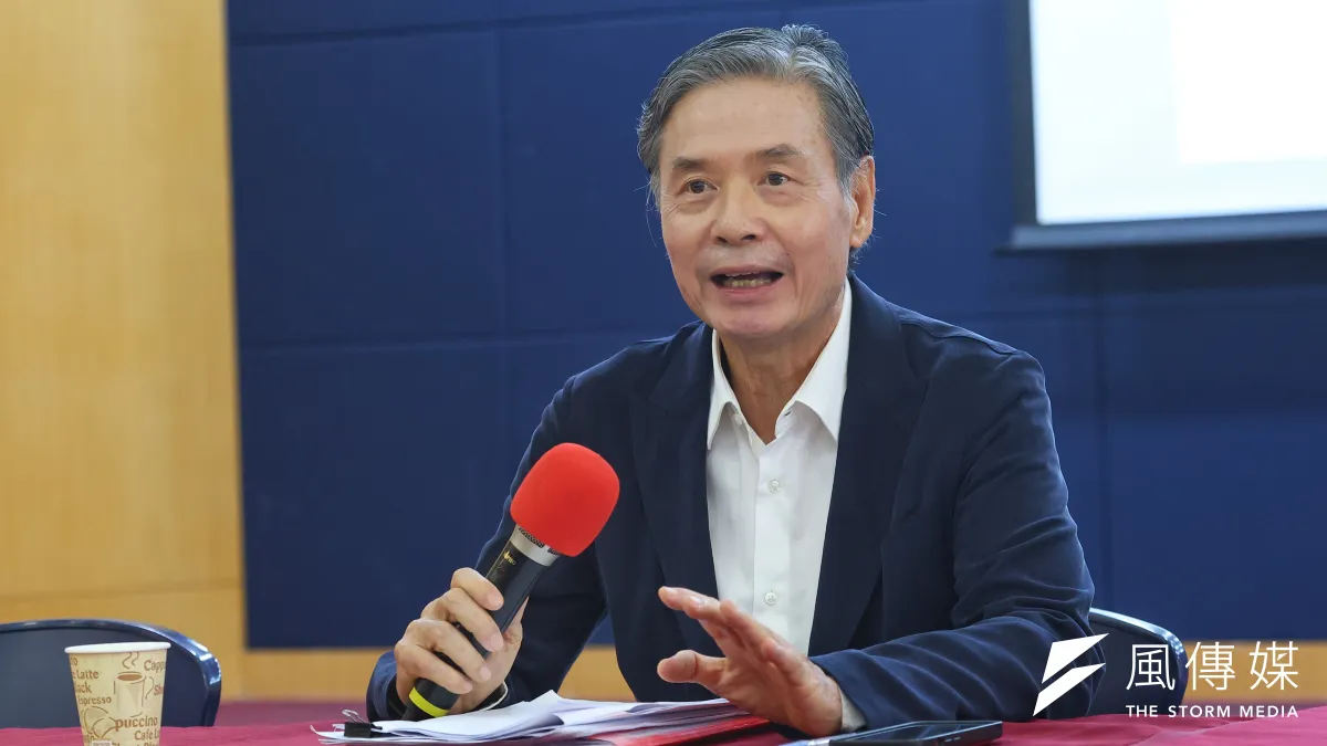前國安會秘書長金溥聰25日出席馬英九基金會記者會。(顏麟宇攝)
