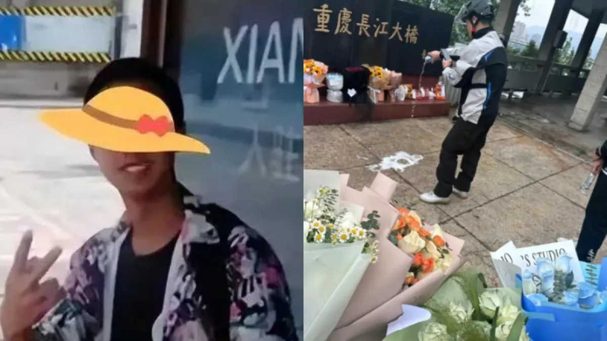 胖貓在重慶長江大橋墜橋身亡後,大批民眾紛紛自發哀悼。(圖/翻攝自微博)