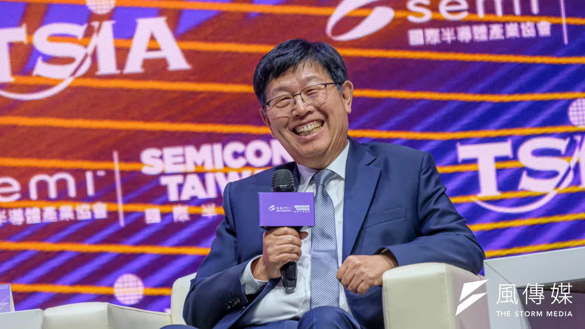 SEMICON大師論壇之爐邊對談2日於南港展覽館舉行,圖為鴻海董事長劉揚偉。(劉偉宏攝)