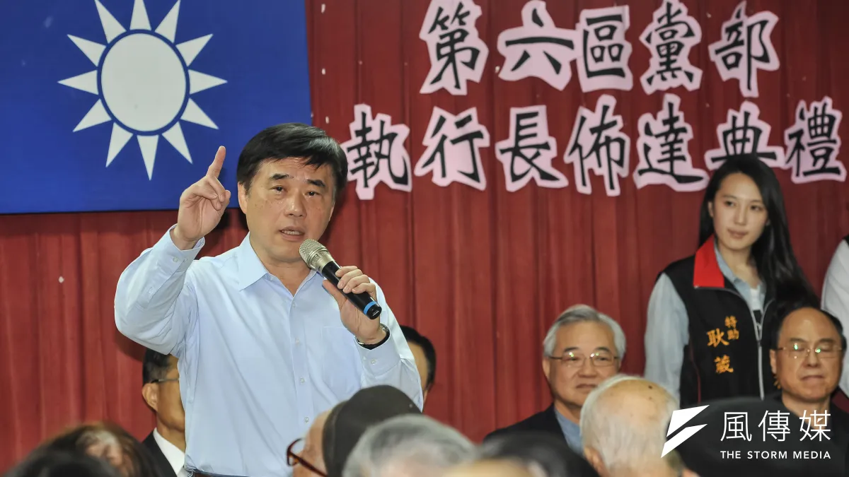 國民黨副主席郝龍斌18日出席大安區黨部新春團拜。(甘岱民攝)