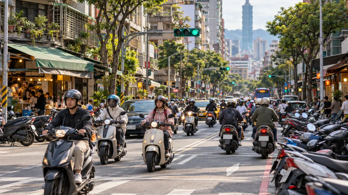 走在台灣街頭,不論是上下班尖峰時段、學校附近,還是住宅巷弄,幾乎隨處可見機車。(示意圖/AI生成)