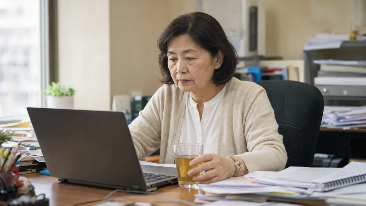 飲食自律卻久坐不動,是不少中高齡上班族的隱形風險(示意圖)