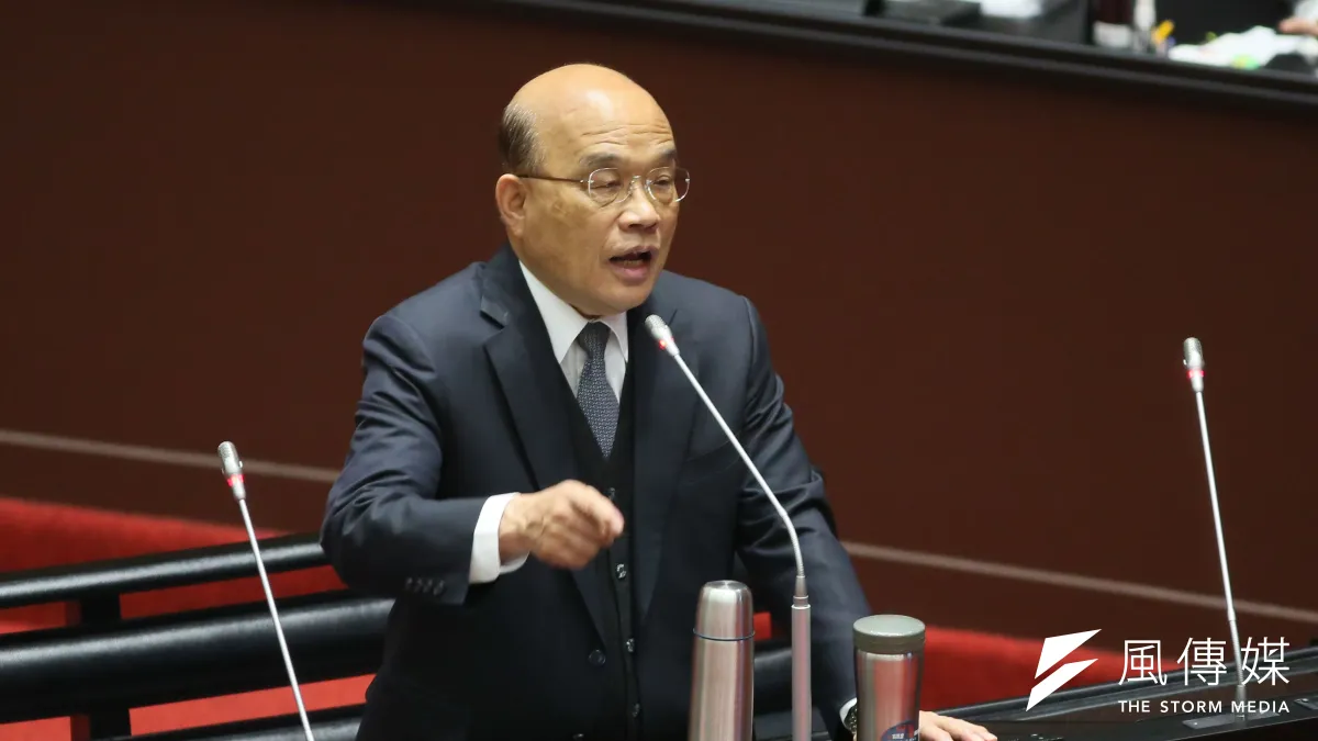 最新民調顯示,有5成4的民眾滿意行政院長蘇貞昌(見圖)內閣施政。(資料照,柯承惠攝)