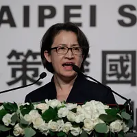 2024年7月30日、蕭美琴副総統がIPAC年次会合でスピーチ。(AP通信) 2024年7月30日、蕭美琴副総統がIPAC年次会合でスピーチ。(AP通信)