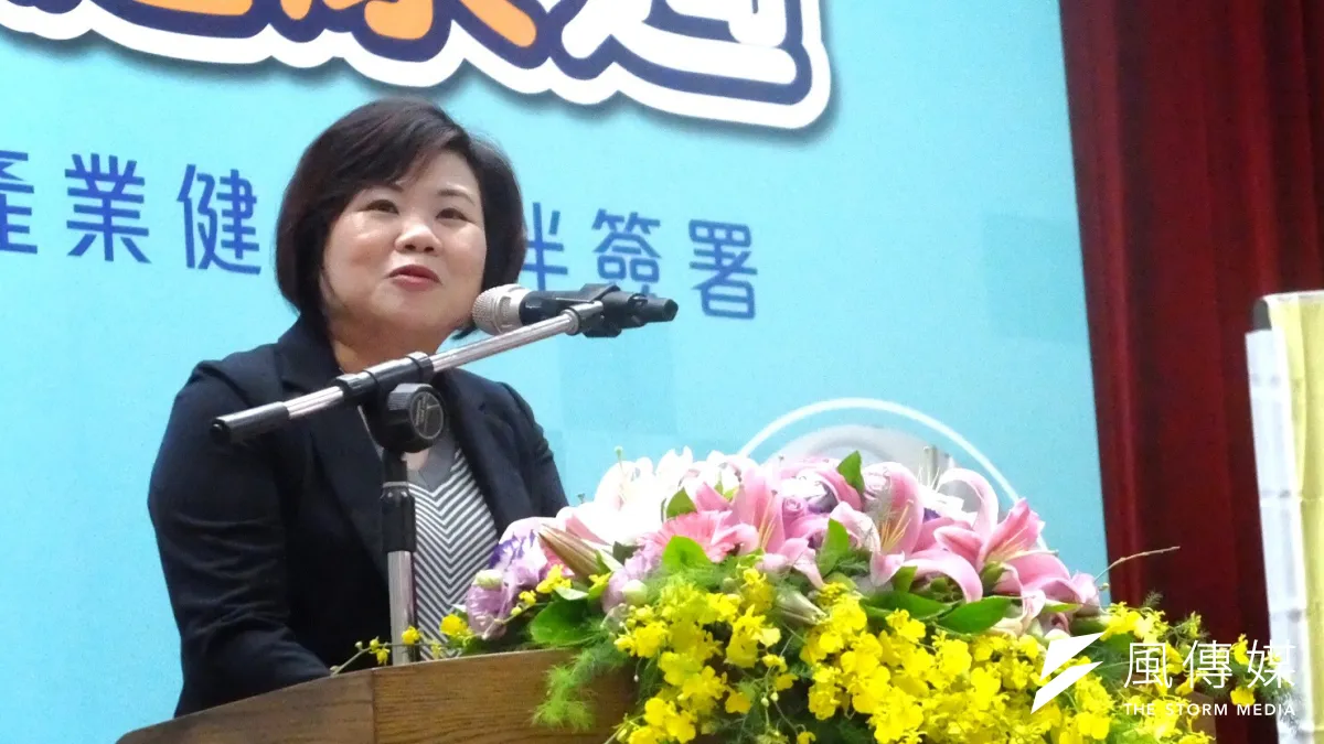 勞動部長許銘春出席職場安全健康週活動。(謝孟穎攝)