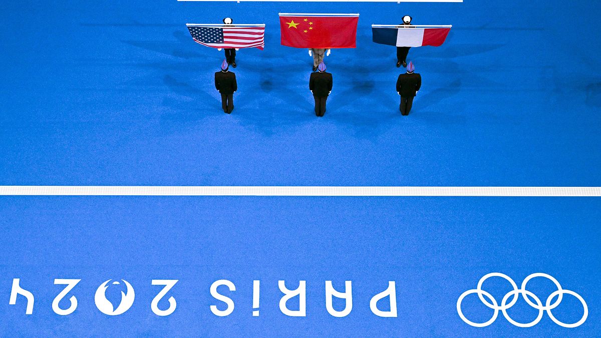 巴黎奧運中國隊與美國隊的體育競技,也是大國博弈格局的一個縮影。圖為8月4日游泳項目男子4×100公尺混合接力決賽中,中國隊以3分27秒46的成績奪得金牌。(新華社) 巴黎奧運中國隊與美國隊的體育競技,也是大國博弈格局的一個縮影。圖為8月4日游泳項目男子4×100公尺混合接力決賽中,中國隊以3分27秒46的成績奪得金牌。(新華社)