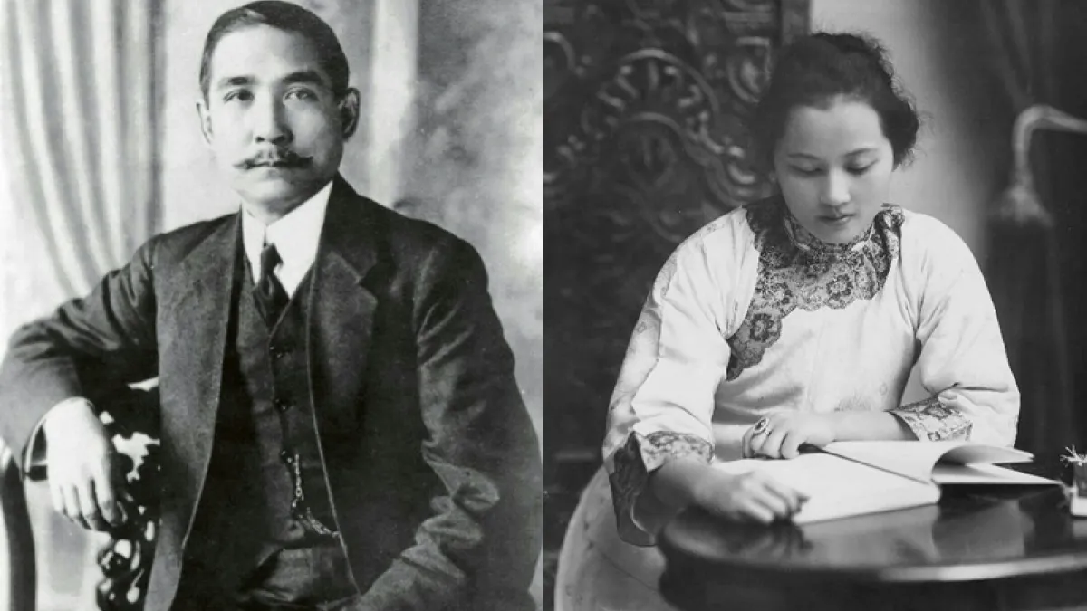 孫中山與宋慶齡(圖/維基百科)