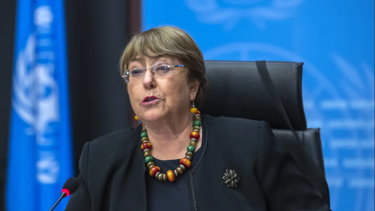 聯合國人權事務高級專員巴舍萊(Michelle Bachelet)(AP)