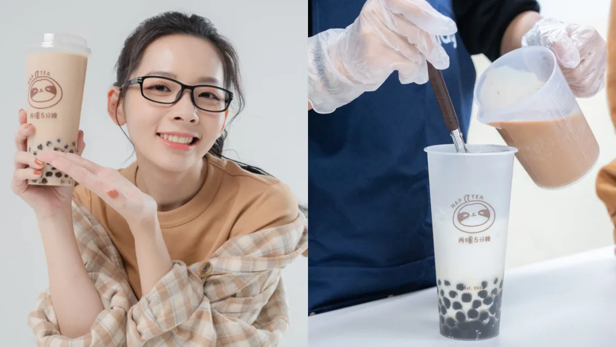 滴妹飲料店「再睡5分鐘」備受消費者喜愛,共同創辦人暨營運長林政漢揭秘辛。(圖/取自滴妹、再睡5分鐘臉書)
