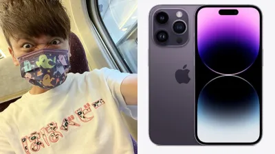 iPhone 14將於明(16)日正式開賣,YouTuber蔡阿嘎已搶先開箱。(圖/取自蔡阿嘎臉書專頁、Apple官網)