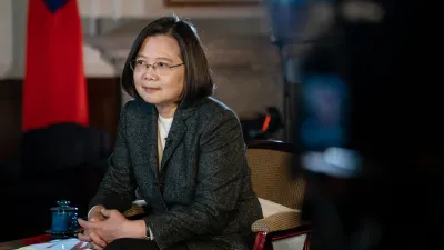 蔡英文總統連任勝選後接受BBC訪問時說,「中國需要準備好面對現實」,「任何時候都無法排除戰爭的可能性」。(總統府)