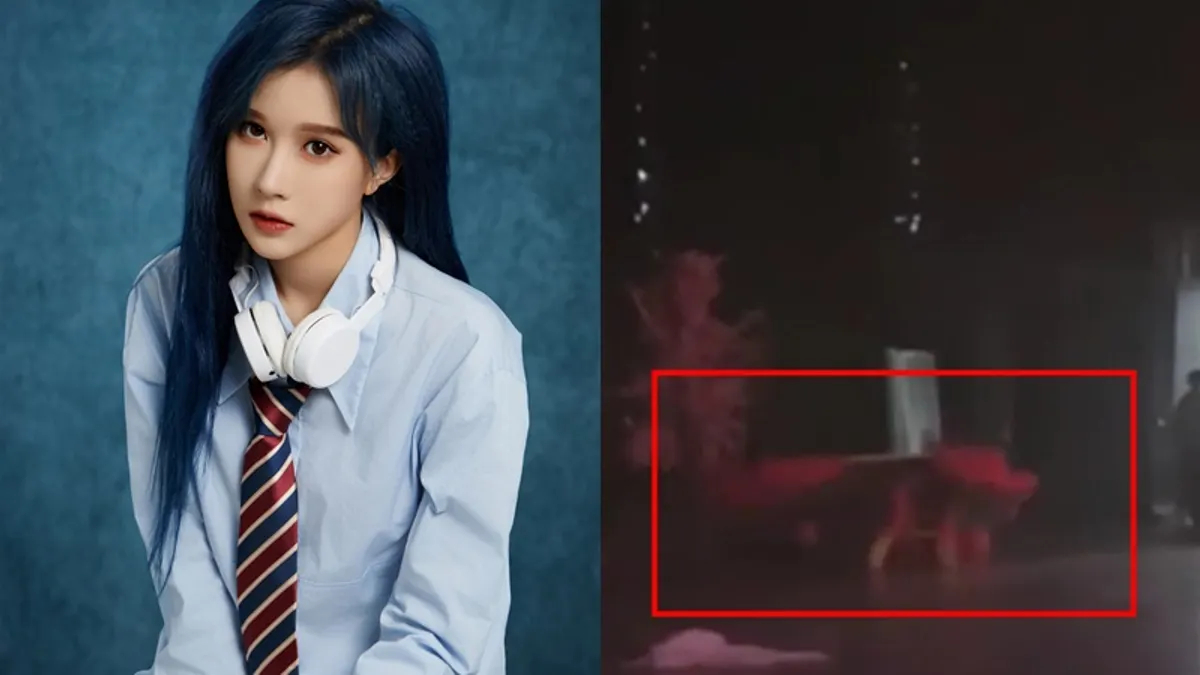 段藝璇表演舞台劇時慘遭大型看板砸倒。(圖/翻攝自微博/ SNH48-段藝璇-) 段藝璇表演舞台劇時慘遭大型看板砸倒。(圖/翻攝自微博/ SNH48-段藝璇-)