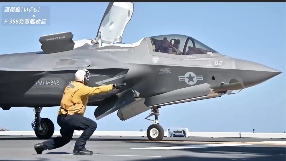 美軍F-35B與日本自衛隊合作,測試出雲號甲板供F-35B的起降能力。