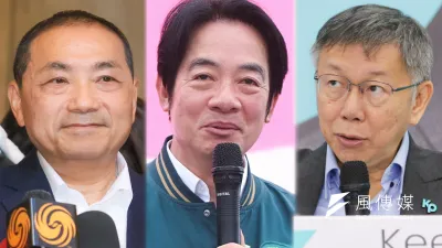總統候選人侯友宜(顏麟宇攝)、賴清德(陳昱凱攝)、柯文哲(柯承惠攝)