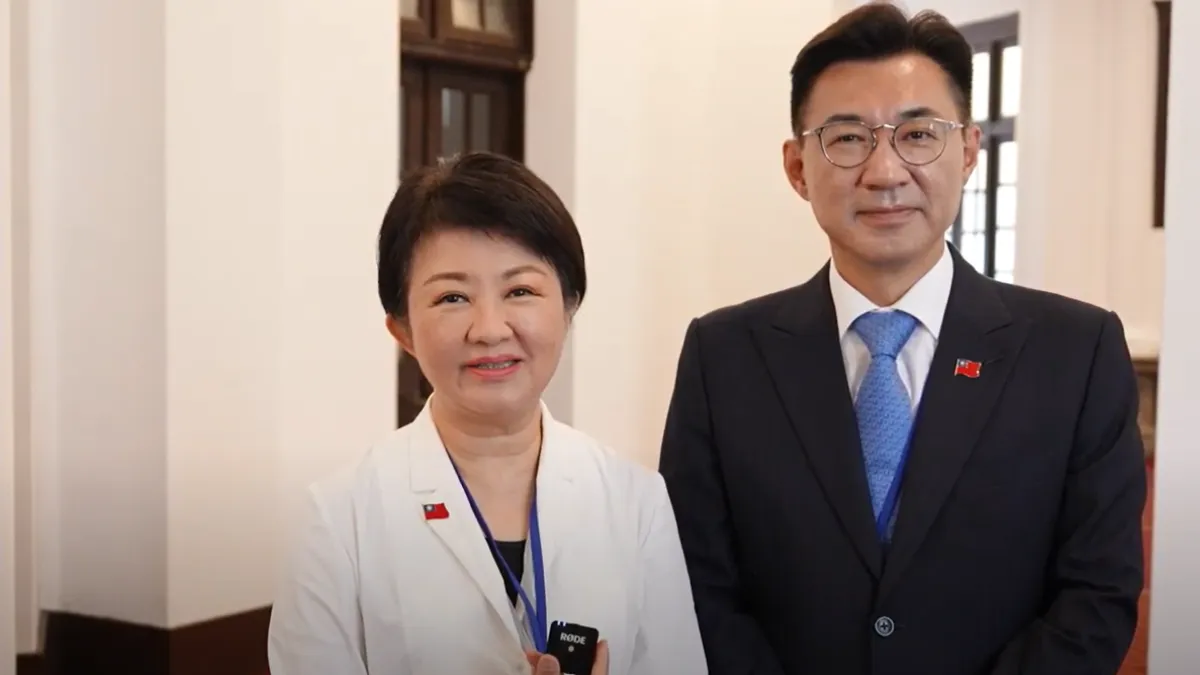 台中市長盧秀燕跟立法院副院長江啟臣都出席參加總統就職大典。(圖/台中市政府)