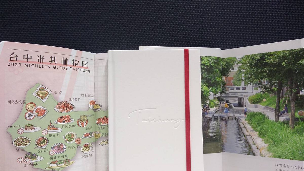 台中市政府新聞局發行的2021年記事手札,以「Taichung」為書名,簡約潔白的封面,壓印「Taichung」字樣,並搭配紅色束帶,令人目光為之一亮。(圖/台中市政府提供) 台中市政府新聞局發行的2021年記事手札,以「Taichung」為書名,簡約潔白的封面,壓印「Taichung」字樣,並搭配紅色束帶,令人目光為之一亮。(圖/台中市政府提供)