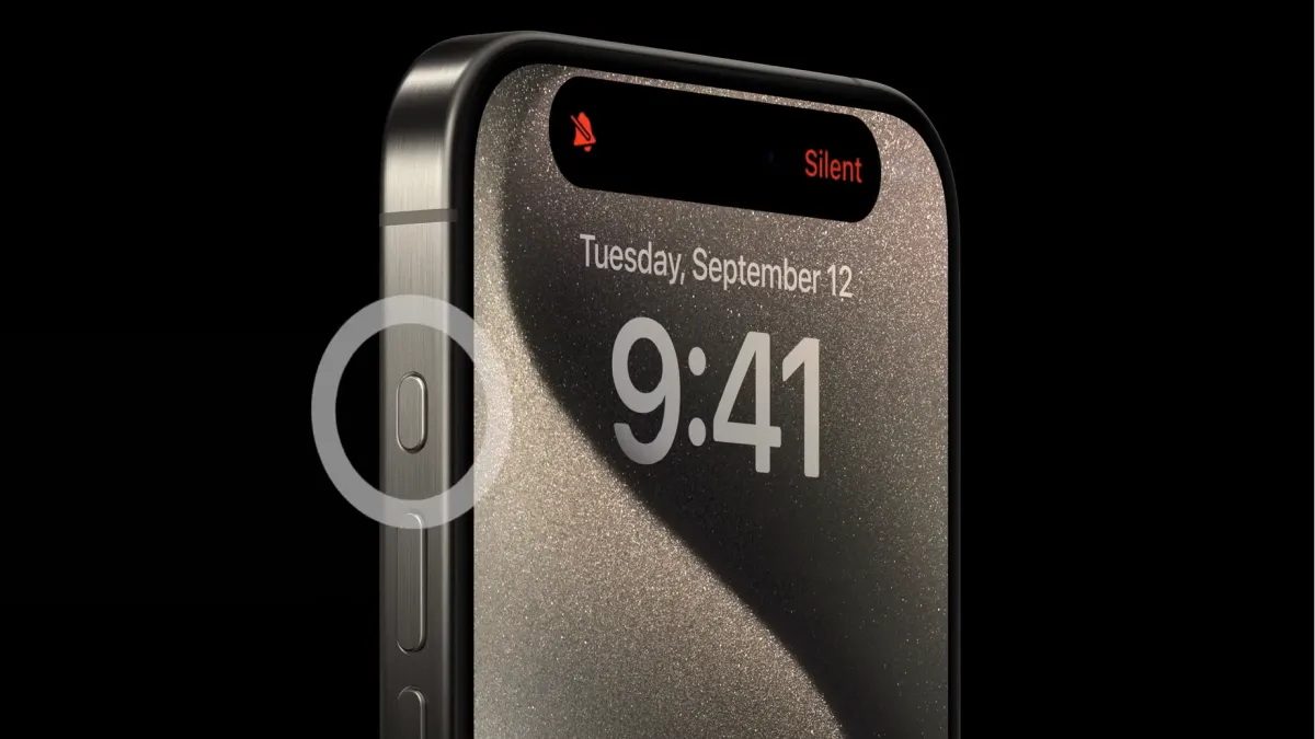 iPhone 15 Pro推出全新的「動作按鈕」(Action Button)。(圖/翻攝自Youtube頻道Apple)