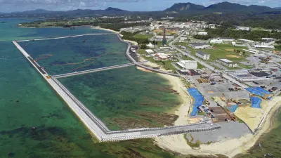 日本沖繩縣名護市的邊野古美軍基地。(美聯社)
