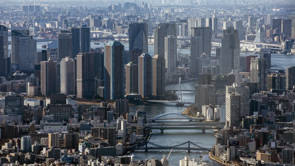 日本東京的摩天大廈。(美聯社)