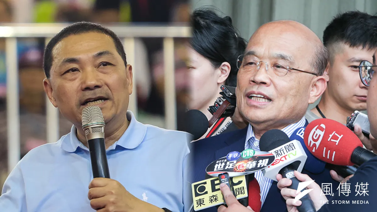 新北選情,戰況膠著。蘇貞昌(陳明仁攝)vs侯友宜(顏麟宇攝)影像合成