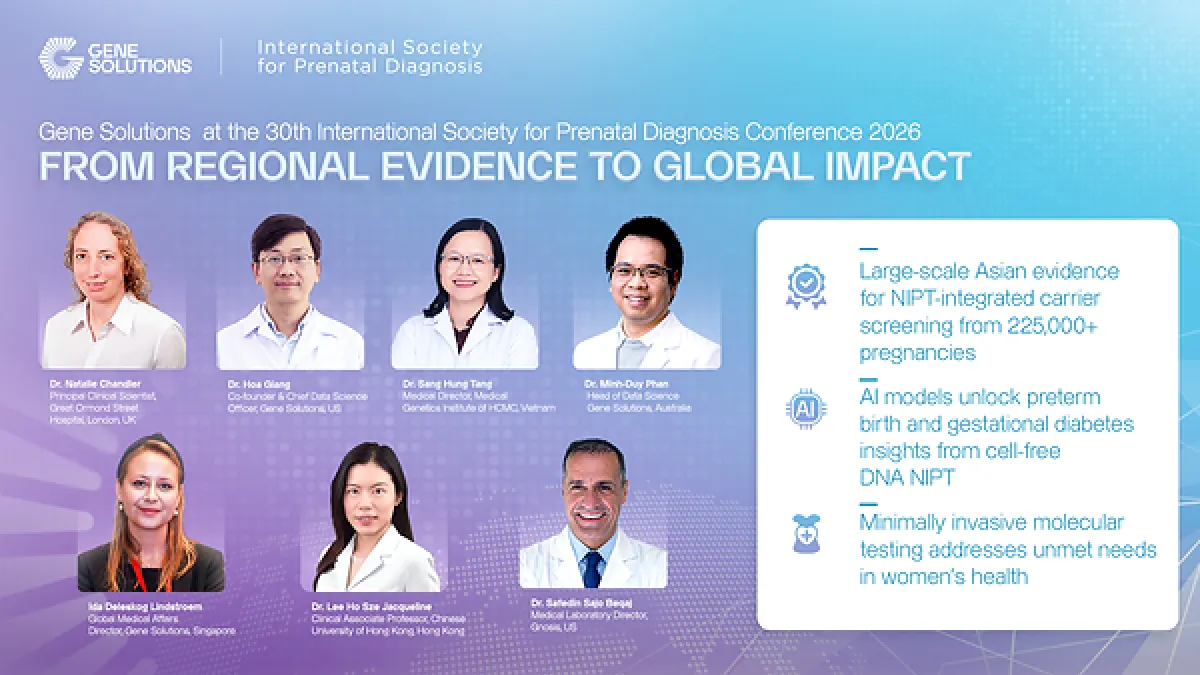 Gene Solutions Showcases Global Evidence and Responsible Innovation in Prenatal and Women's Genomic Health at ISPD 2026