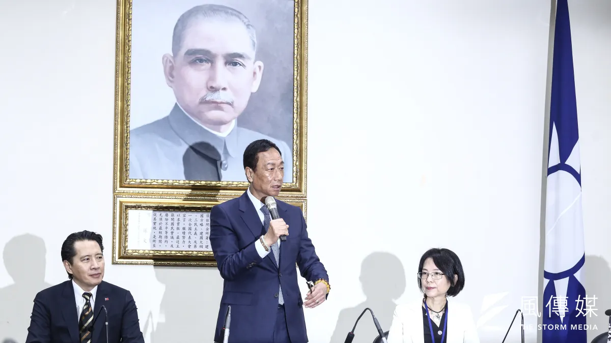 郭台銘昨日(23)到國民黨新竹市黨部參加座談會,喊出要將台灣打造成「全世界科技島」。(資料照,陳品佑攝)
