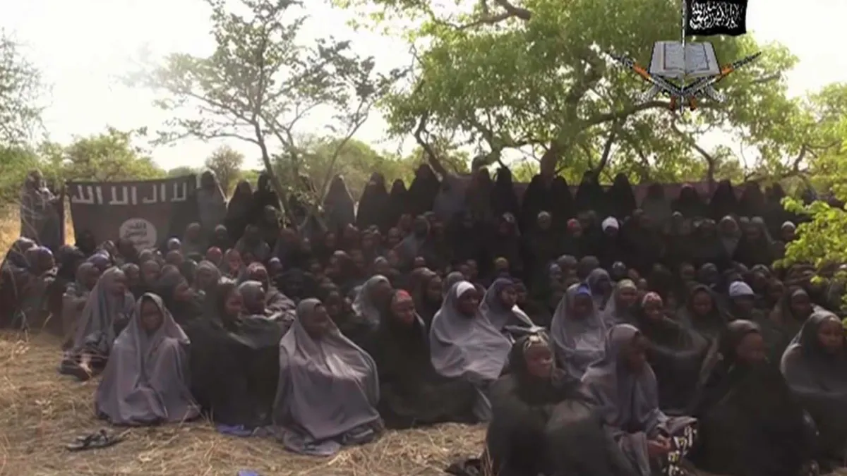 恐怖組織「博科哈蘭」(Boko Haram)2014年4月時從奈及利亞的奇波克(Chibok)擄走200多名少女。(美聯社)