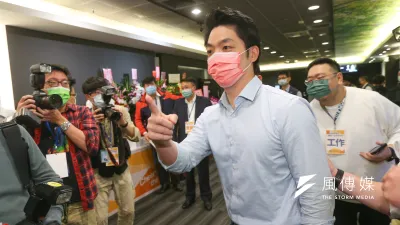 國民黨立委蔣萬安12日出席「啟思民本基金會開幕式暨民本論壇」。(顏麟宇攝)