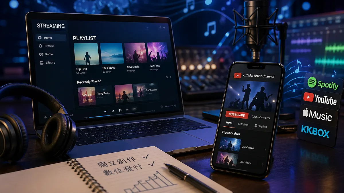 音樂產業數位化趨勢下,串流平台的演算法改變產業生態。(作者提供)