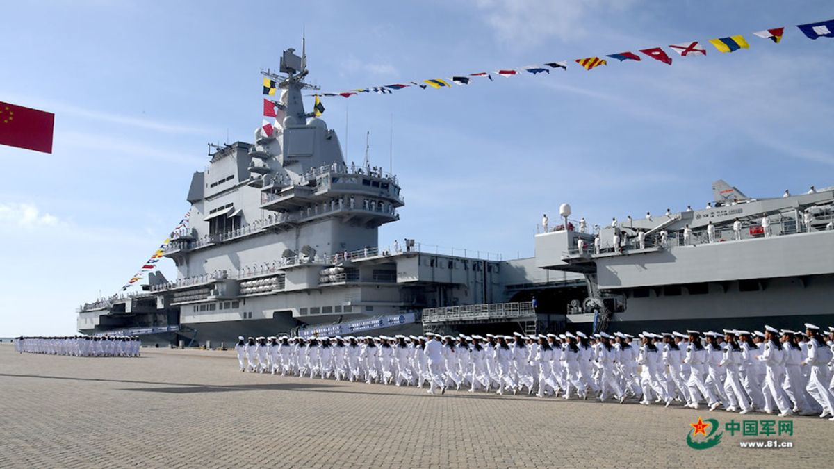 中國第一艘自製航母「山東號」。(中國軍網) 中國第一艘自製航母「山東號」。(中國軍網)