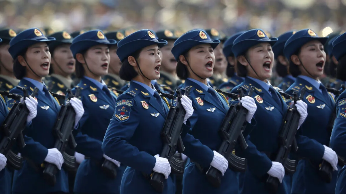 2019十一國慶大閱兵、解放軍。(美聯社)