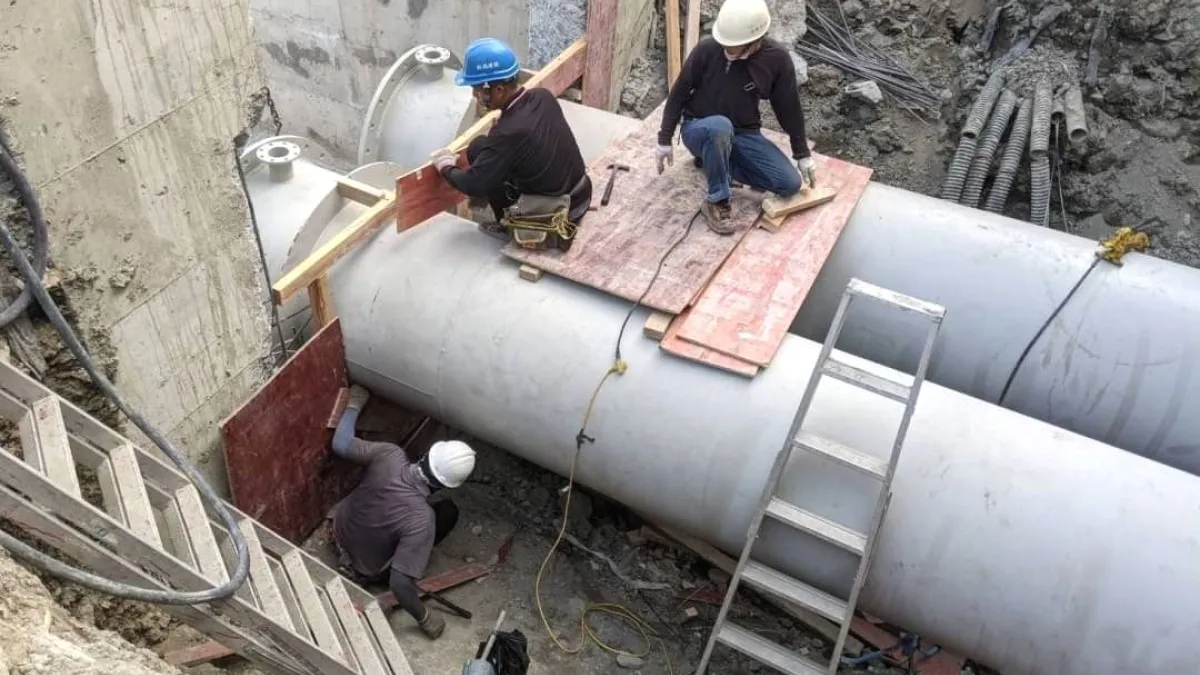 水利局於二重疏洪道3號閘門旁新建五股成洲抽水站,抽水量可達6cms(每秒6公噸)。(圖/新北市水利局提供)