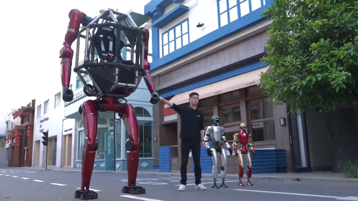 中国のロボット開発大手・宇樹科技が発表した最新の搭乗型ヒト型機甲「GD01」。(画像/宇樹科技の動画より)