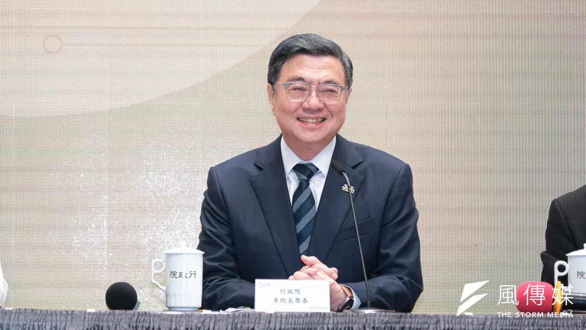 20251215-行政院15日召開「捍衛憲政秩序 行政院記者會」,圖為行政院長卓榮泰。(劉偉宏攝)