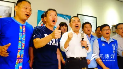 國民黨新北市長參選人侯友宜26日發表客家行動政見。(羅暐智攝)