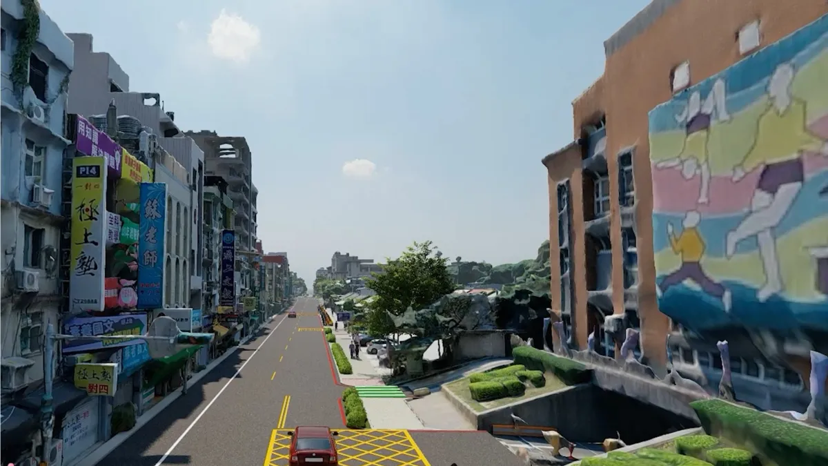 新竹市學府路通學步道模擬圖。(圖/新竹市政府提供)