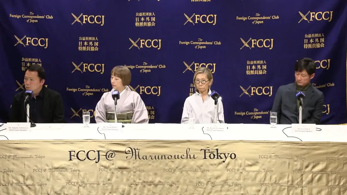 映画『国宝』の米アカデミー賞ノミネートを受け、李相日監督とメイク・床山チームが都内で会見し、伝統芸能を映像化する過酷な舞台裏と歴史的快挙への喜びを語った。(写真/FCCJ提供)