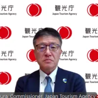 観光庁の木村典央長官は、フォーリン・プレスセンター(FPCJ)主催のオンライン記者説明会で、持続可能な観光立国の実現に向け、オーバーツーリズムの未然防止や地方への誘客強化に取り組む方針を示した。(FPCJ提供) 観光庁の木村典央長官は、フォーリン・プレスセンター(FPCJ)主催のオンライン記者説明会で、持続可能な観光立国の実現に向け、オーバーツーリズムの未然防止や地方への誘客強化に取り組む方針を示した。(FPCJ提供)